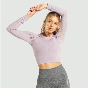 Gymshark Adapt Marl Seamless Long Sleeve Crop Top